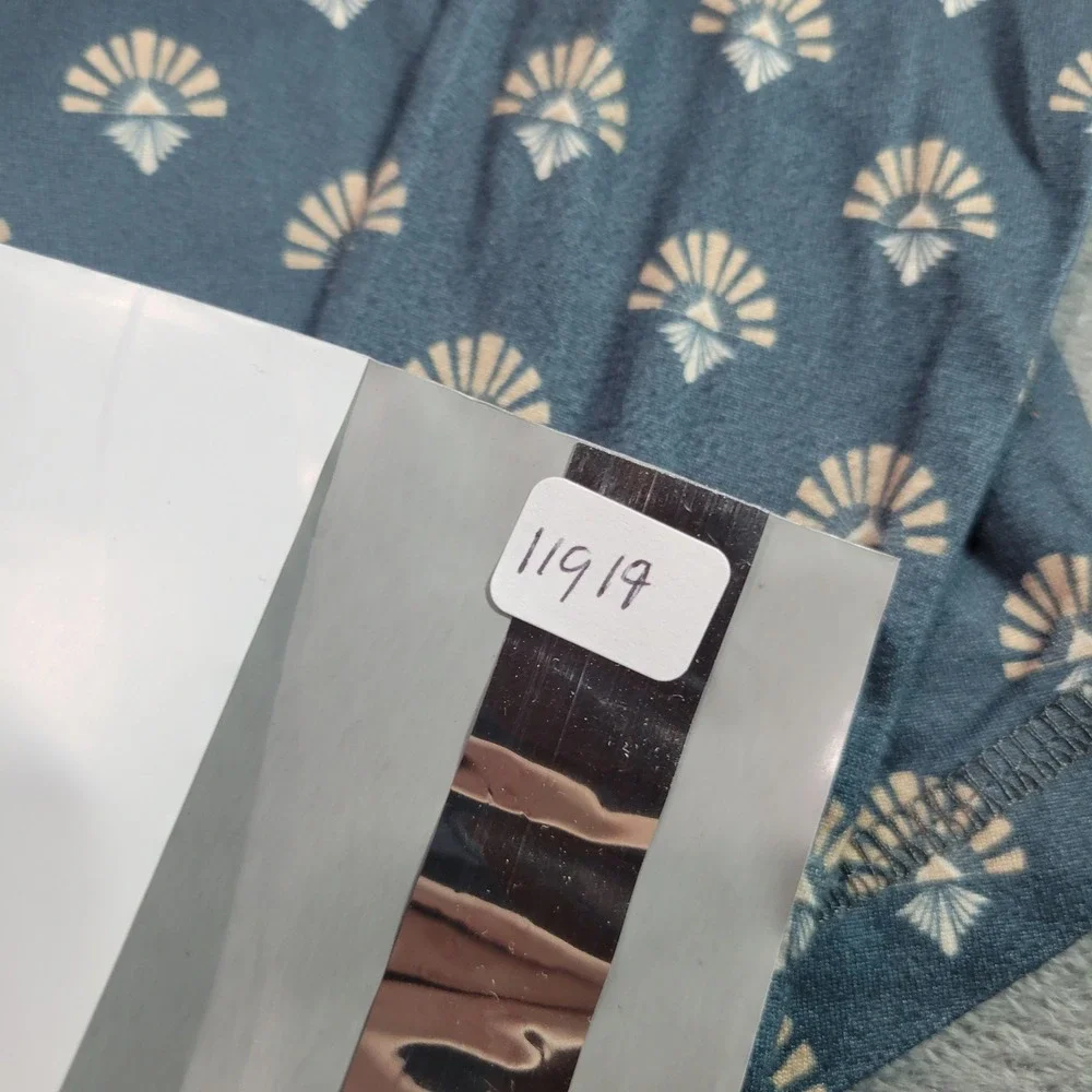 Mia Joy Product Top Girls Size 5 Teal Blue Fan Print Henley‎ High-Low Boho Style